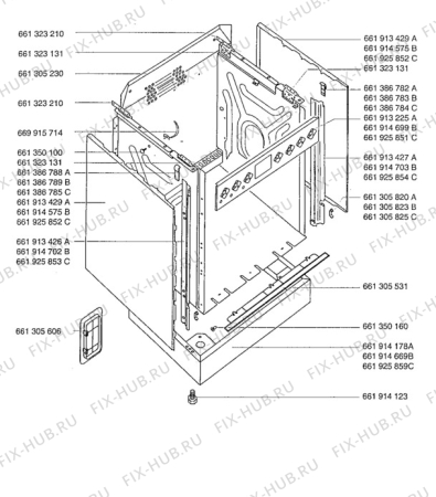 Взрыв-схема плиты (духовки) Aeg 3201F-RG - Схема узла H10 Outer Frame